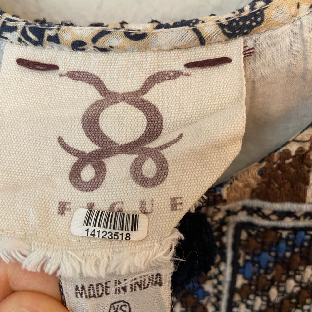 Figue Lucie Embroidered Cotton Boho Dress Small Like New - Picture 4 of 6